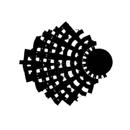 Ilustración de Forma abstracta en blanco y negro sobre fondo blanco. Ilustración vectorial - Imagen libre de derechos