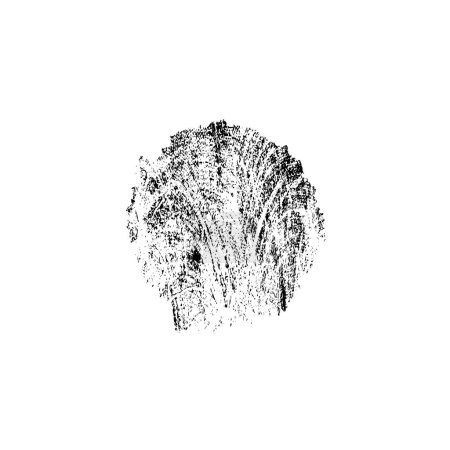 Ilustración de Mancha negra sobre fondo blanco. elemento pintado a mano abstracto grunge - Imagen libre de derechos
