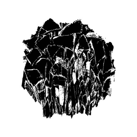Téléchargez les illustrations : Tache noire grunge abstraite isolée sur fond blanc - en licence libre de droit