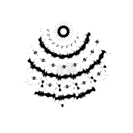 Ilustración de Grunge icono círculo blanco y negro - Imagen libre de derechos