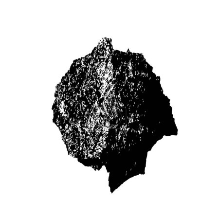 Ilustración de Textura grunge del trazo de cepillo negro aislado sobre fondo blanco - Imagen libre de derechos