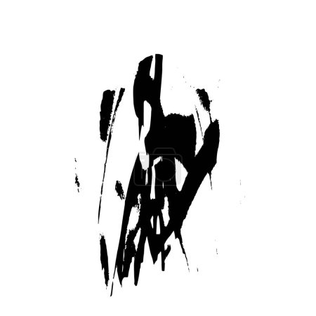 Illustration for Vector illustration, hand drawn isolated scratch or stroke. Grunge brush and pencil (chalk or charcoal) texture. Black silhouette made by tracing on white background. - Royalty Free Image