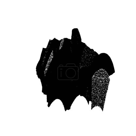 Ilustración de Ilustración vectorial, rasguño o trazo aislado dibujado a mano. Cepillo grunge y textura de lápiz (tiza o carbón). Silueta negra realizada trazando sobre fondo blanco. - Imagen libre de derechos