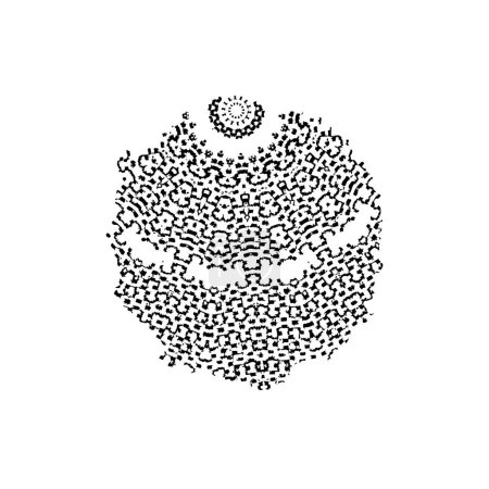 Ilustración de Patrón con elementos en blanco y negro vector ilustración - Imagen libre de derechos
