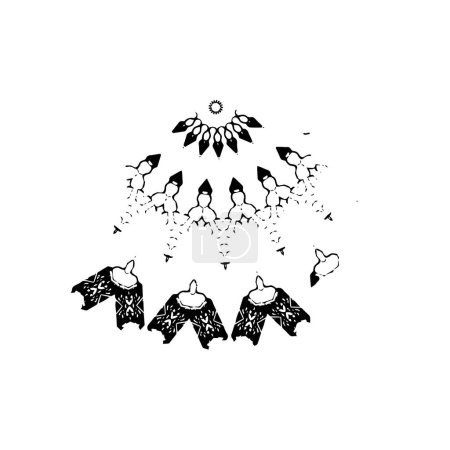 Illustration for Grunge vector  black brush stroke - Royalty Free Image