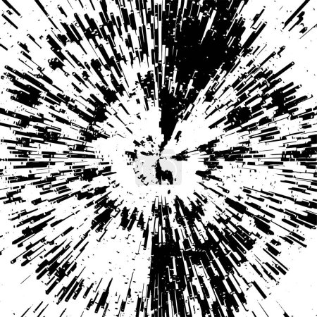 Téléchargez les illustrations : Fond grunge noir et blanc, surface abstraite avec lignes. illustration vectorielle - en licence libre de droit