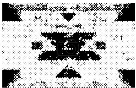 Ilustración de Superficie vintage monocromática con patrón sucio. Fondo abstracto de vector en blanco y negro. - Imagen libre de derechos