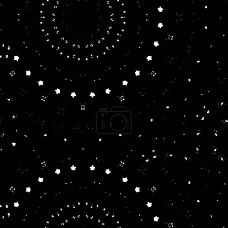 Illustration for Seamless pattern with stars on dark background - Royalty Free Image