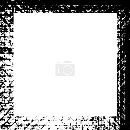 Illustration for Grunge black frame or border on white background. Distress overlay texture. Distress illustration simply place over object to create grunge effect. - Royalty Free Image