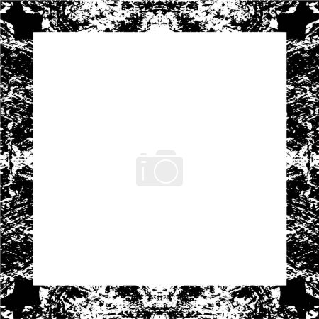 Ilustración de Grunge marco negro o borde sobre fondo blanco. Textura de superposición de angustia. Ilustración de angustia simplemente coloque sobre el objeto para crear efecto grunge. - Imagen libre de derechos