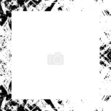 Illustration for Grunge black frame or border on white background. Distress overlay texture. Distress illustration simply place over object to create grunge effect. - Royalty Free Image