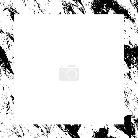Ilustración de Grunge marco negro o borde sobre fondo blanco. Textura de superposición de angustia. Ilustración de angustia simplemente coloque sobre el objeto para crear efecto grunge. - Imagen libre de derechos