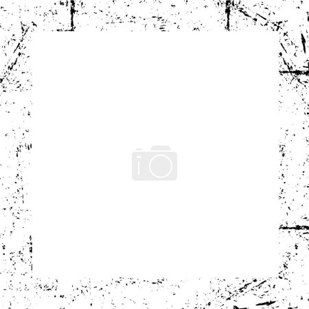 Illustration for Distress illustration simply place over object to create grunge effect. Black and white grunge. Grunge frame and border. - Royalty Free Image