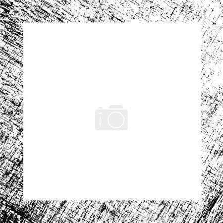 Illustration for Grunge frame on white background. Distress illustration simply place over object to create grunge effect. Black and white grunge. - Royalty Free Image