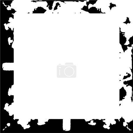 Illustration for Grunge frame on white background. Distress illustration simply place over object to create grunge effect. Black and white grunge. - Royalty Free Image