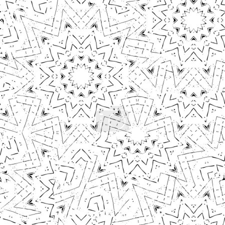 Illustration for Vector seamless pattern. graphic stylish abstract pattern. repeating geometric tiles. repeating geometric design. hexagonal monochrome star shape design. - Royalty Free Image