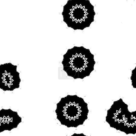 Illustration for Vector illustration. seamless pattern with hand - drawn snowflakes on a black background. doodle. monochrome. black and white background - Royalty Free Image