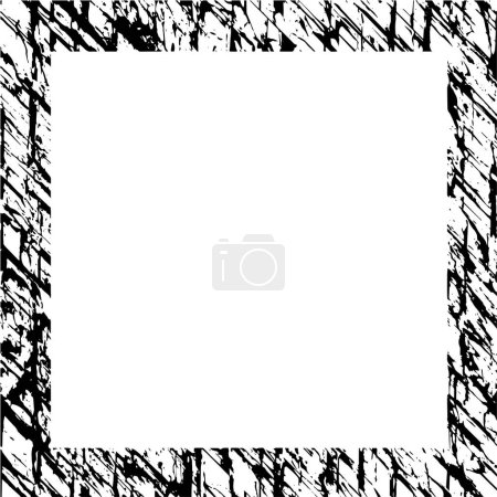 Téléchargez les illustrations : Cadre grunge noir sur fond blanc - en licence libre de droit