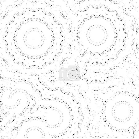Illustration for Abstract black and white vector background. Monochrome vintage surface with dirty pattern in cracks, spots, dots - Royalty Free Image