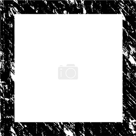 Illustration for Black and white grunge background. Square border in grungy textured style for images framing. - Royalty Free Image
