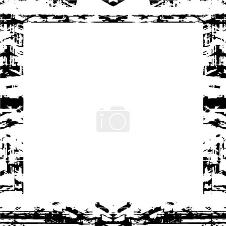 Ilustración de Vieja textura vintage grunge en blanco y negro con patrón retro, marco con espacio vacío para la imagen, texto. - Imagen libre de derechos