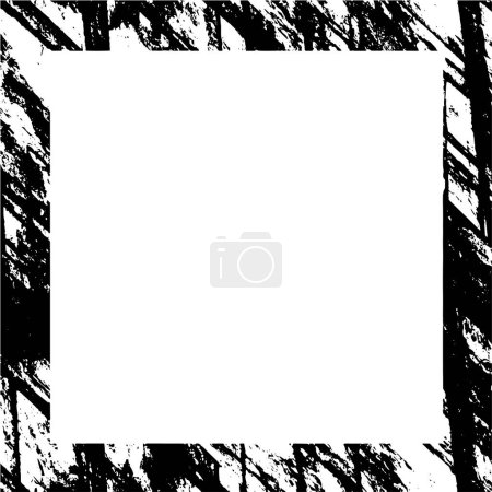 Ilustración de Fondo grunge blanco y negro. Borde cuadrado en estilo grungy texturizado para el encuadre de imágenes. - Imagen libre de derechos