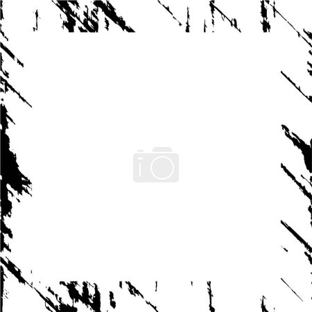 Illustration for Dark grunge geometric pattern in monochrome style. frame texture, isolated - Royalty Free Image