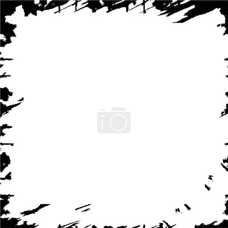 Illustration for Dark grunge geometric pattern in monochrome style. frame texture, isolated - Royalty Free Image