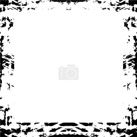 Ilustración de Marco de textura negro-blanco angustiado. - Imagen libre de derechos