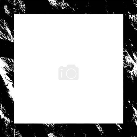 Ilustración de Fondo grunge blanco y negro. Borde cuadrado en estilo grungy texturizado para el encuadre de imágenes. - Imagen libre de derechos