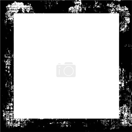 Illustration for Distressed black-white texture frame. - Royalty Free Image