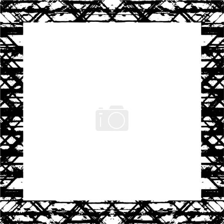 Ilustración de Blanco y negro monocromo viejo grunge vintage envejecido marco abstracto textura antigua con patrón retro - Imagen libre de derechos