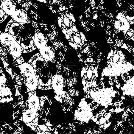 Téléchargez les illustrations : Grunge noir et blanc texture de fond altérée - en licence libre de droit