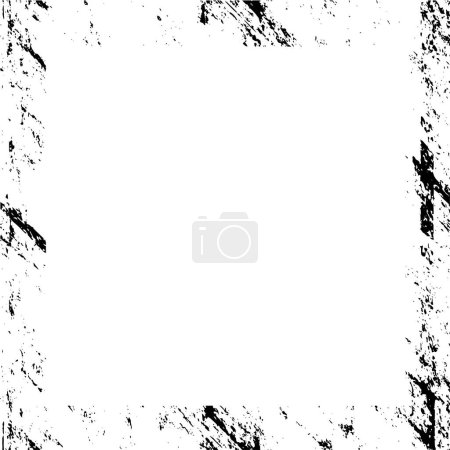 Téléchargez les illustrations : Cadre grunge noir sur fond blanc - en licence libre de droit