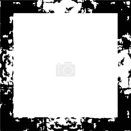 Illustration for Old black white grunge vintage texture with a retro pattern, frame with space for image, text. - Royalty Free Image