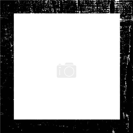 Téléchargez les illustrations : Old black white grunge vintage texture with a retro pattern, frame with space for image, text. - en licence libre de droit