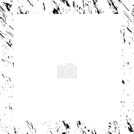 Téléchargez les illustrations : Cadre de style grunge noir sur fond blanc - en licence libre de droit
