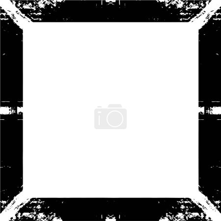 Illustration for Grunge texture frame. black and white rough texture. - Royalty Free Image