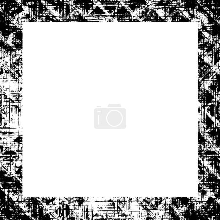 Téléchargez les illustrations : Grunge texture frame. black and white rough texture. - en licence libre de droit