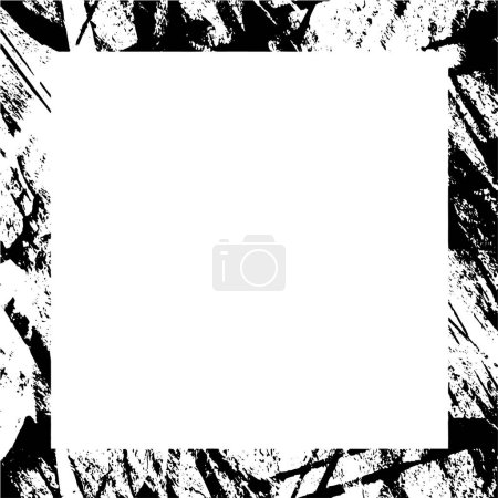 Ilustración de Marco de estilo grunge negro sobre fondo blanco - Imagen libre de derechos