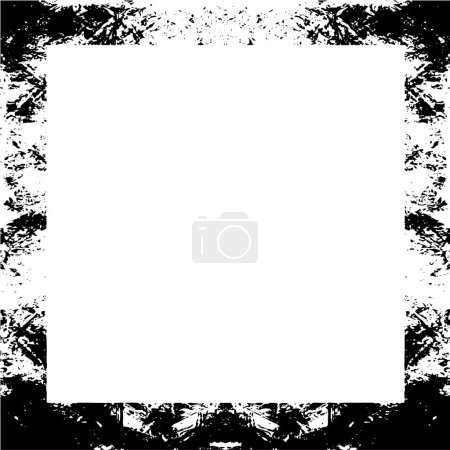 Illustration for Black and white monochrome old grunge vintage frame background abstract antique texture with retro pattern - Royalty Free Image
