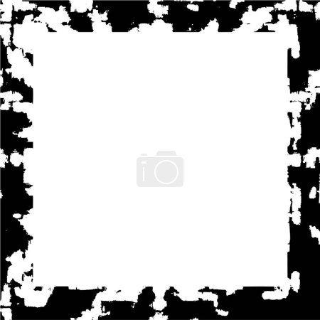 Ilustración de Abstract black and white square frame background, grunge texture, vector illustration - Imagen libre de derechos