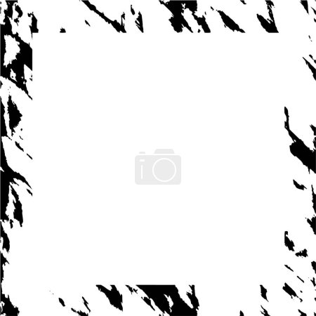 Téléchargez les illustrations : Abstract black and white square frame background, grunge texture, vector illustration - en licence libre de droit