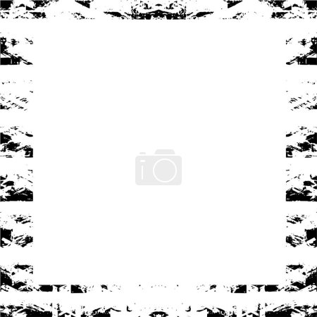 Ilustración de Black and white vector square frame background - Imagen libre de derechos