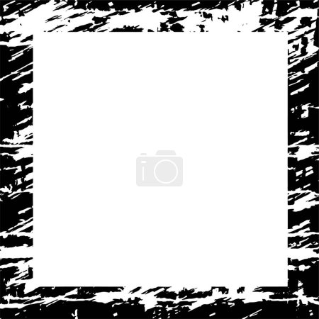 Ilustración de Black and white vector square frame background - Imagen libre de derechos