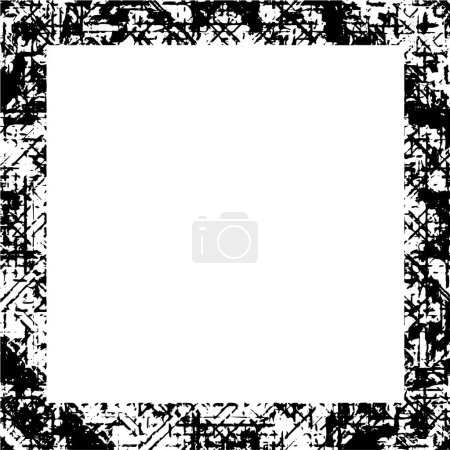 Téléchargez les illustrations : Dark grunge geometric pattern in frame style - en licence libre de droit