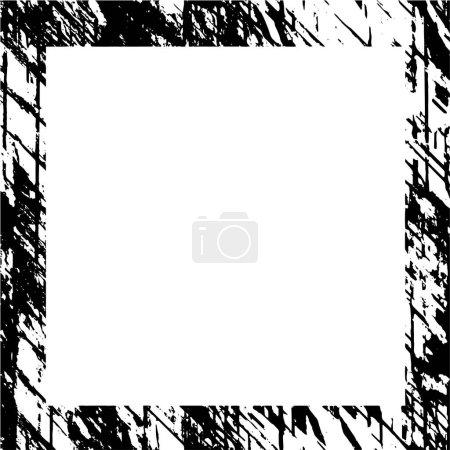 Téléchargez les illustrations : Bordure carrée dans le style texturé grungy pour le cadrage des images - en licence libre de droit