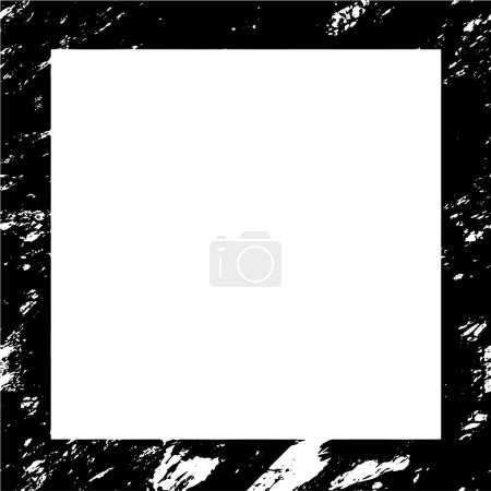 Illustration for Vintage frame border, grunge style dirty border on white background. - Royalty Free Image