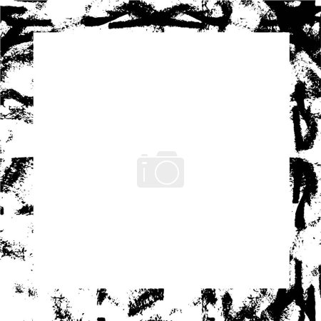 Téléchargez les illustrations : Black and white grunge frame background texture - en licence libre de droit