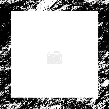 Illustration for Vintage frame border, grunge style dirty border on white background. - Royalty Free Image